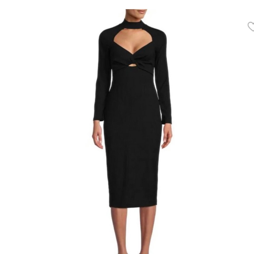ASTR THE LABEL
Rib Knit Twist Front Midi Dress